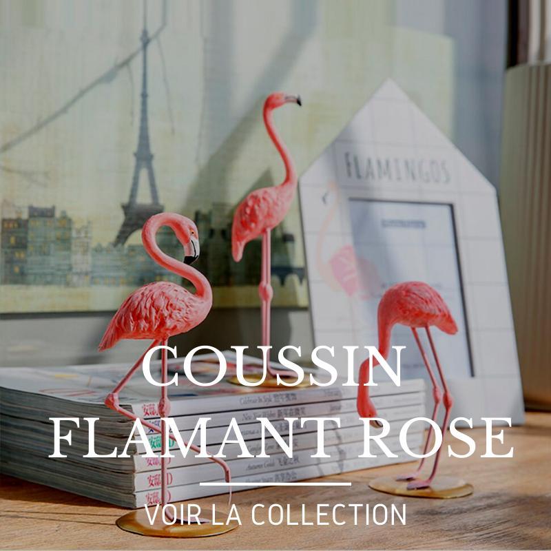 Coussin Flamant Rose