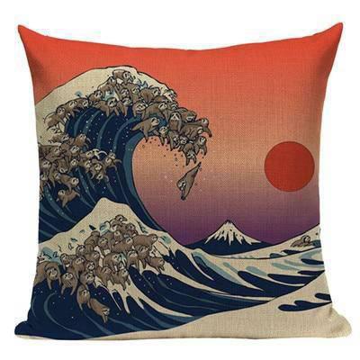 Coussin Japonais Coucher de Soleil