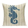 Coussin Bord de Mer Hippocampe bleu