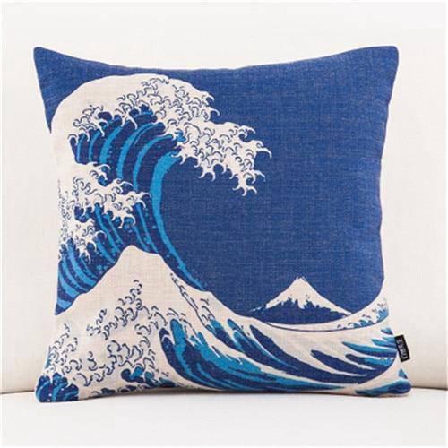 Housse de coussin, 45x45 cm, Hokusai,La grande vague
