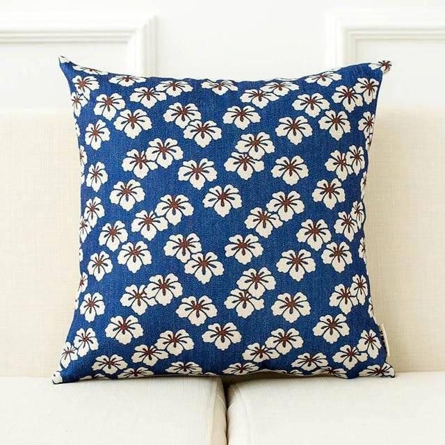 Coussin Japonais Lotus Bleu