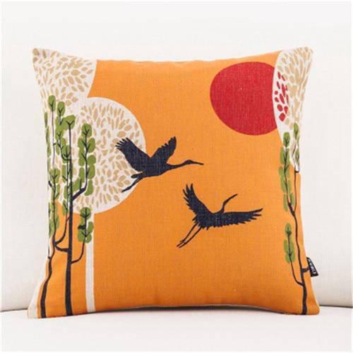 Coussin Japonais Vol de Grues