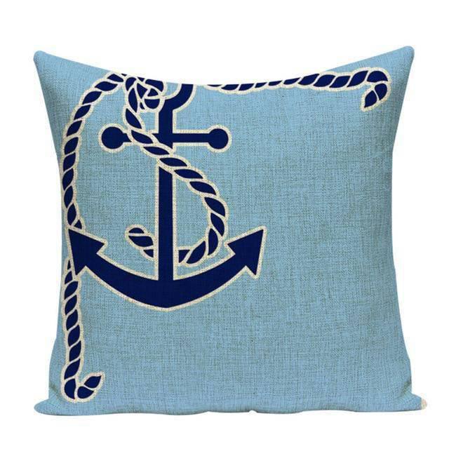 Coussin Bord de Mer Bleu Ciel