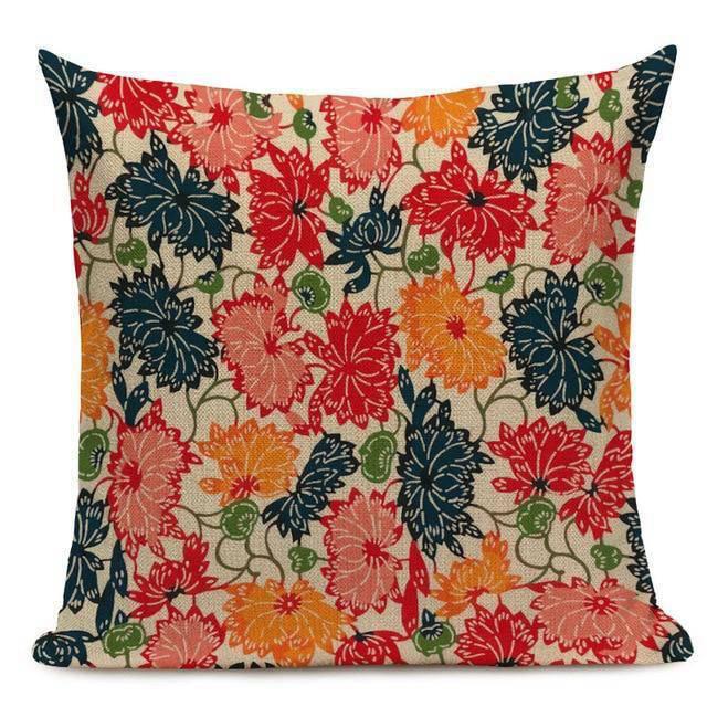 Coussin Japonais à Fleurs