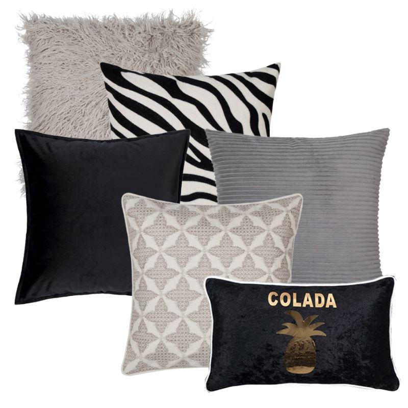 Collection Piña Black 6 coussins