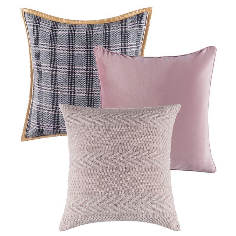 Collection Jacquard Rose 3 coussins