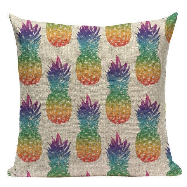 Coussin Ananas Arc-en-Ciel | Housse Déco