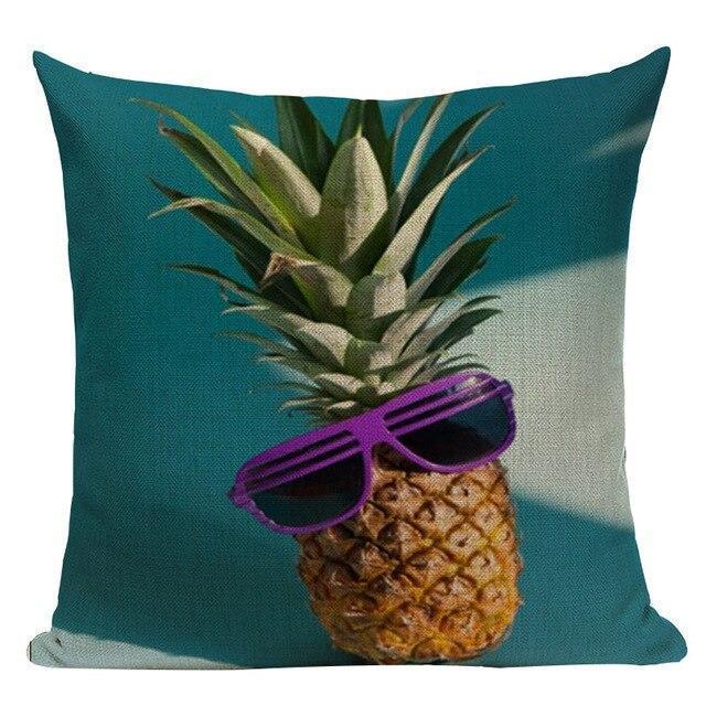 Coussin Ananas avec Lunettes | Housse Déco