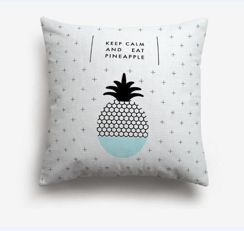 Coussin Ananas Blanc | Housse Déco