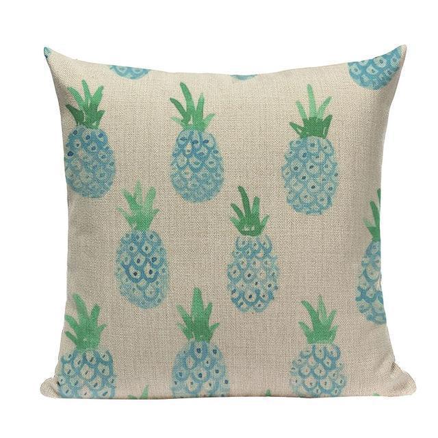 Coussin Ananas Bleu Vert | Housse Déco