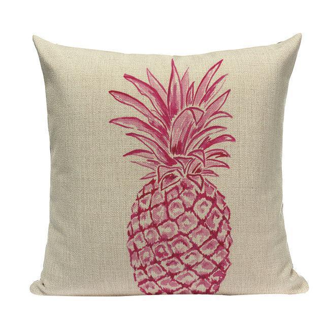 Coussin Ananas Rose Cerise | Housse Déco
