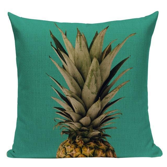 Coussin Ananas Vert Turquoise| Housse Déco