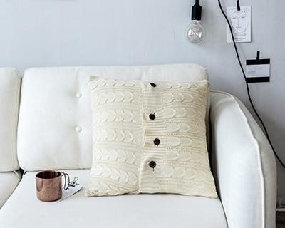 Coussin avec Boutons | Housse Déco