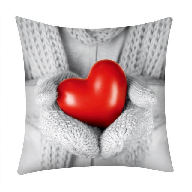 Coussin avec Coeur Gris | Housse Déco