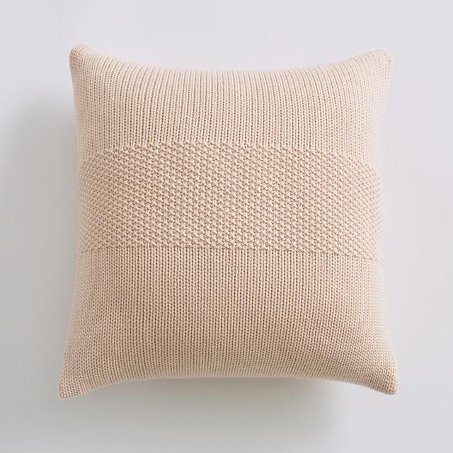 Coussin Beige Tricot | Housse Déco