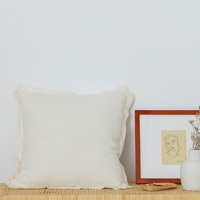 Coussin Blanc en lin | Housse Déco