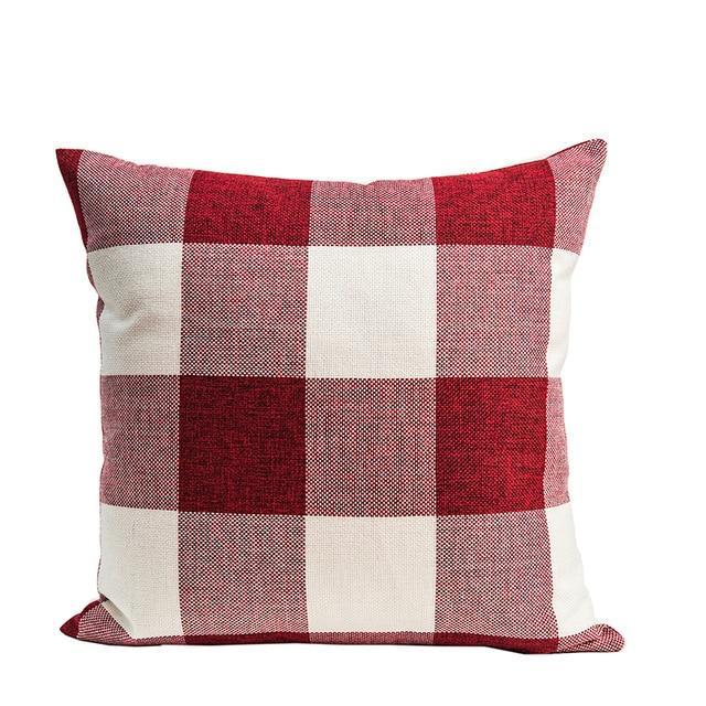 Coussin Blanc et Rouge | Housse Déco