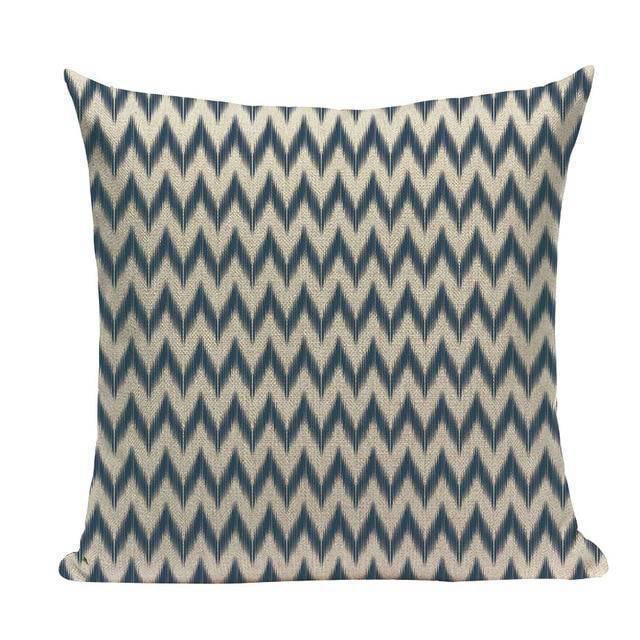 Coussin Bleu Motif | Housse Déco