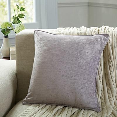 Coussin Chenille Gris | Housse Déco