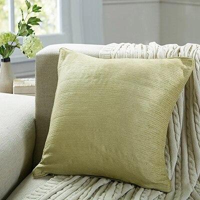 Coussin Chenille Vert | Housse Déco