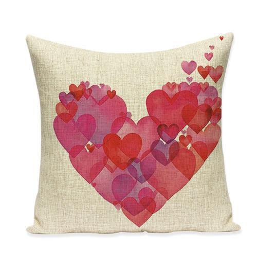Coussin Coeur pour Lit | Housse Déco
