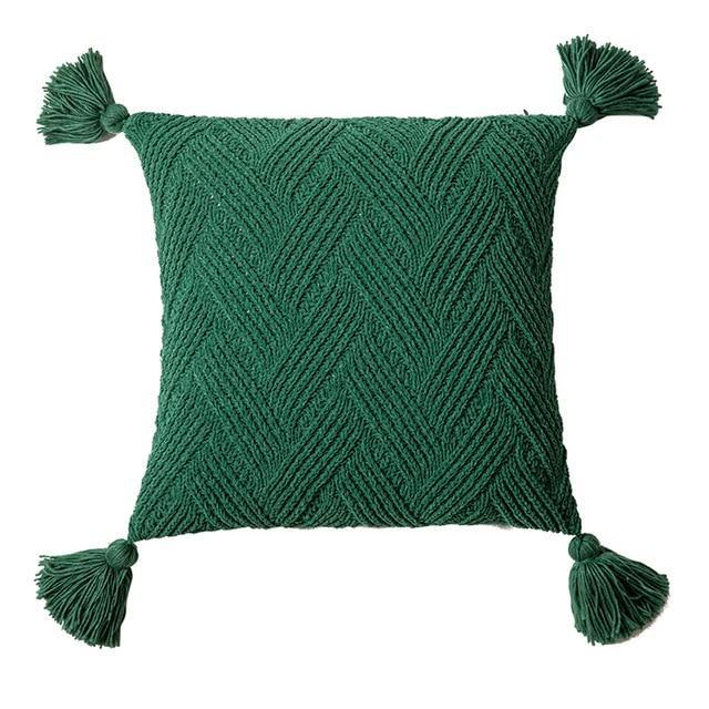 Coussin Coton Vert Foncé | Housse Déco