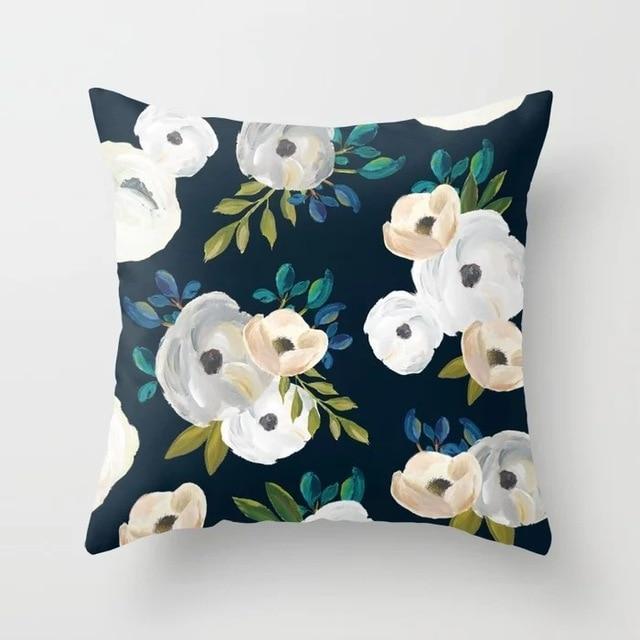 Coussin de Fleurs Blanches | Housse Déco