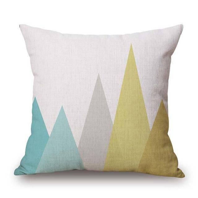Coussin Déco Bleu Jaune | Housse Déco