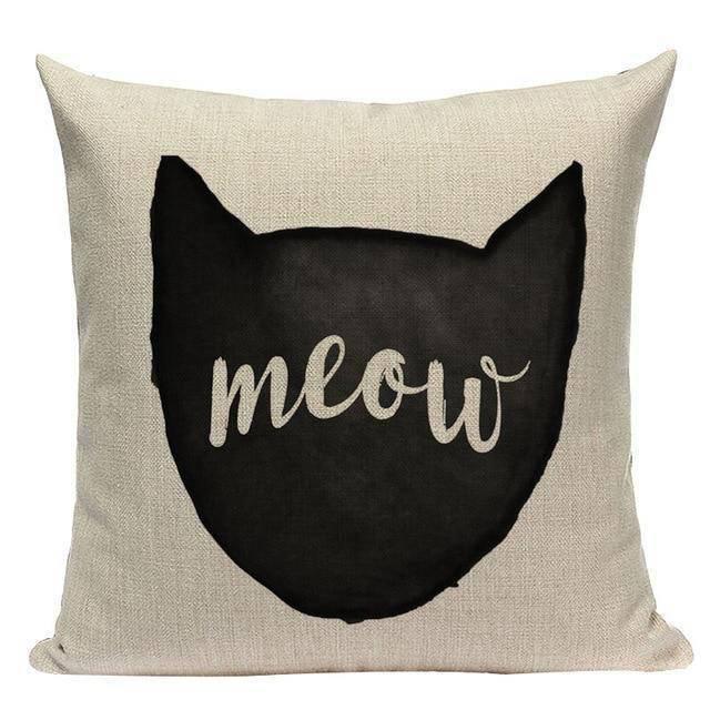 Coussin Déco Tête de Chat | Housse Déco