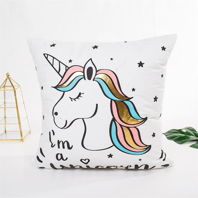 Coussin Dessin Licorne | Housse Déco