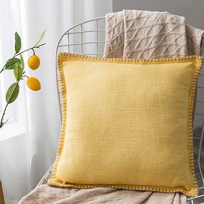 Coussin en lin Jaune | Housse Déco