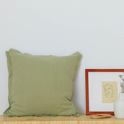 Coussin en lin lavé Vert | Housse Déco