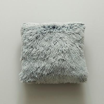 Coussin Fausse Fourrure Gris | Housse Déco