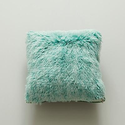 Coussin Fausse Fourrure Vert | Housse Déco