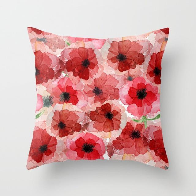 Coussin Fleur Rouge | Housse Déco