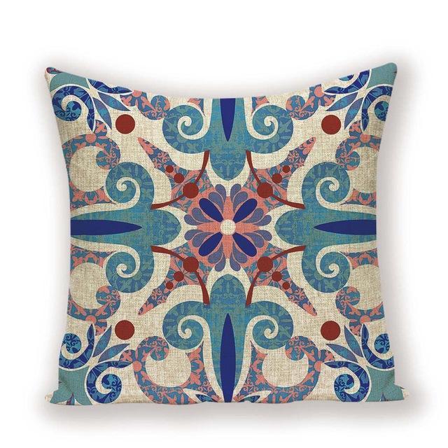 Coussin Fleurs Turquoise | Housse Déco