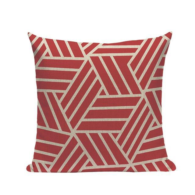 Coussin Forme Géométrique Rouge | Housse Déco