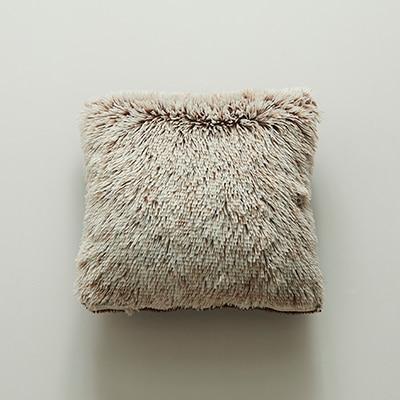 Coussin Fourrure Écru | Housse Déco