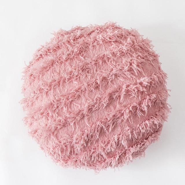Coussin Fourrure Rose Poudre | Housse Déco