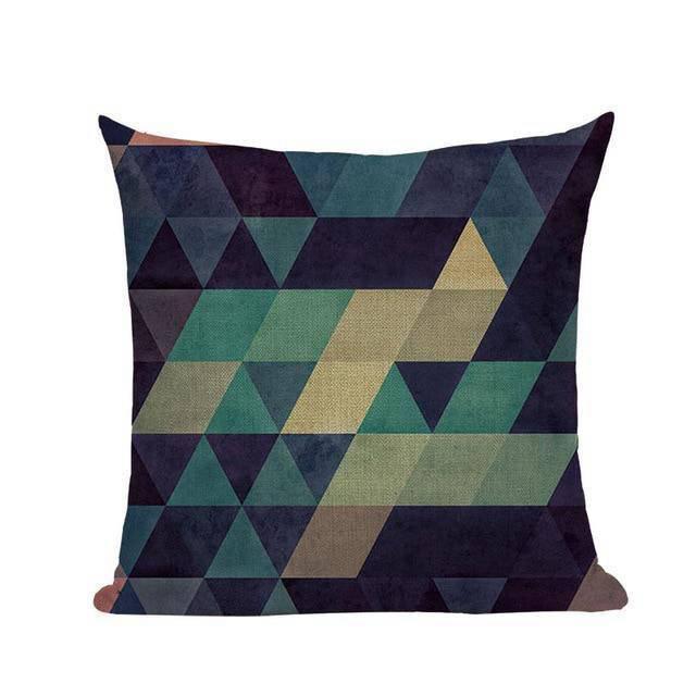 Coussin Geometrique Bleu Canard | Housse Déco