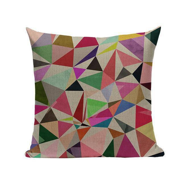 Coussin Géométrique Coloré | Housse Déco
