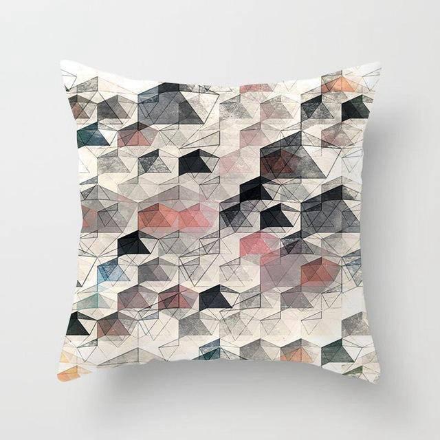 Coussin Geometrique Gris Blanc | Housse Déco
