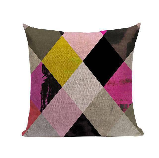 Coussin Géométrique Moutarde | Housse Déco