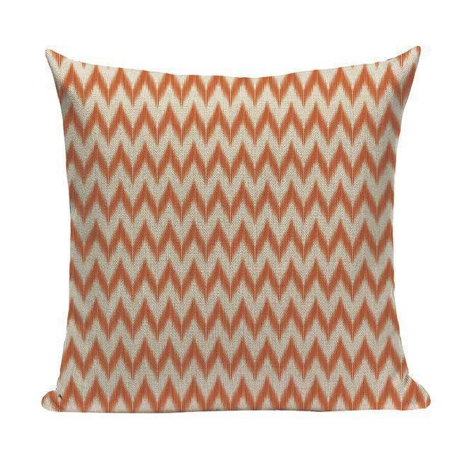 Coussin Géométrique Orange | Housse Déco