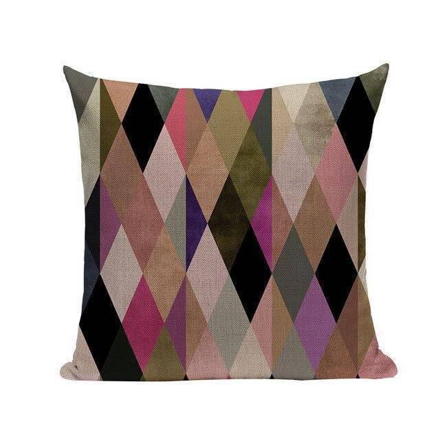 Coussin Geometrique Taupe | Housse Déco