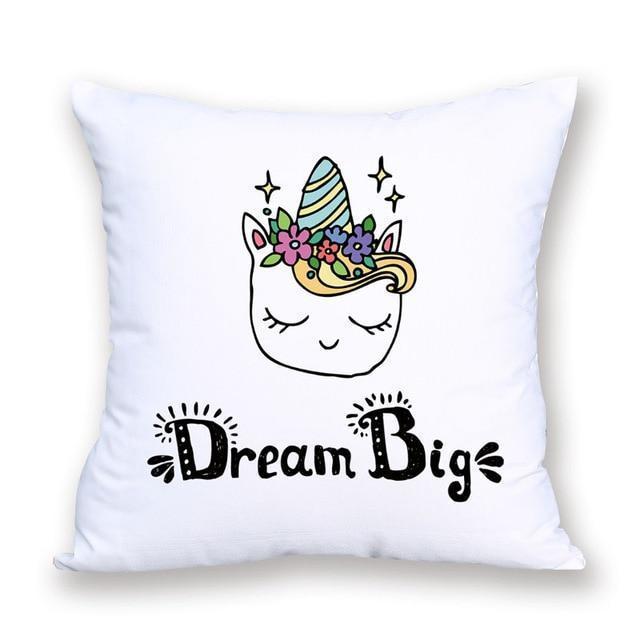 Coussin Licorne Dream Big | Housse Déco
