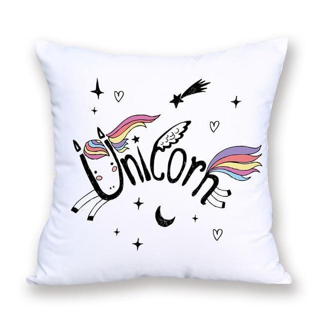 Coussin Licorne en coton | Housse Déco