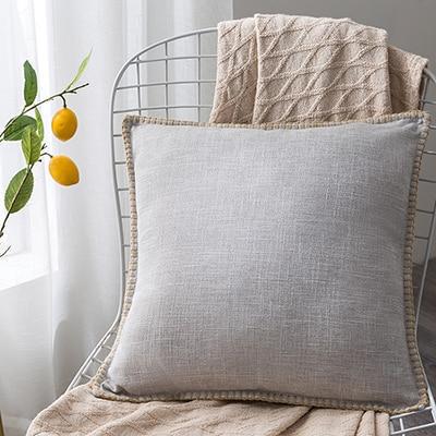 Coussin lin Gris Clair | Housse Déco