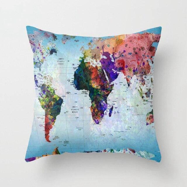 Coussin Mappemonde | Housse Déco