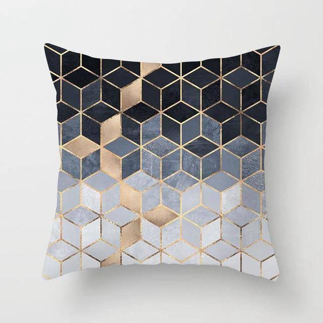 Coussin Motif Geometrique Blanc | Housse Déco